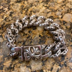 Chrome Hearts Sterling Silver Maltese Cross Men’s Bracelet 218g 9"
